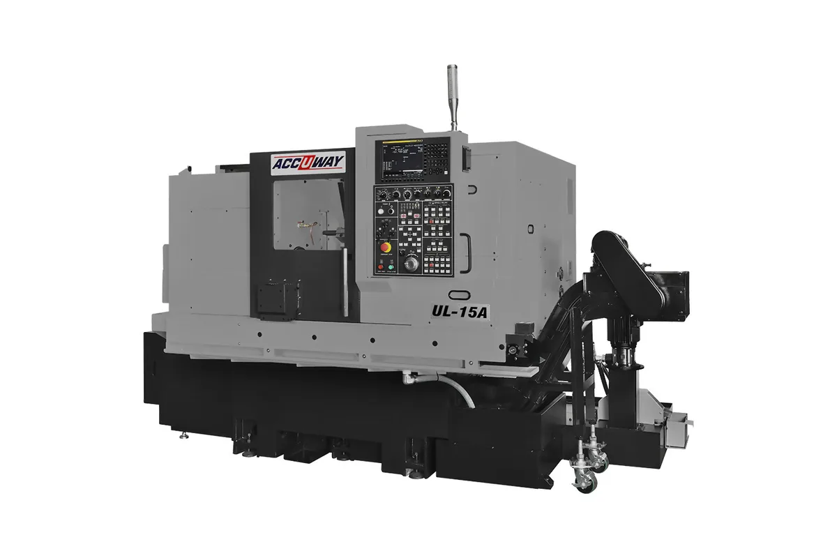 Accuway UL-15A two turret flat bed CNC turning center