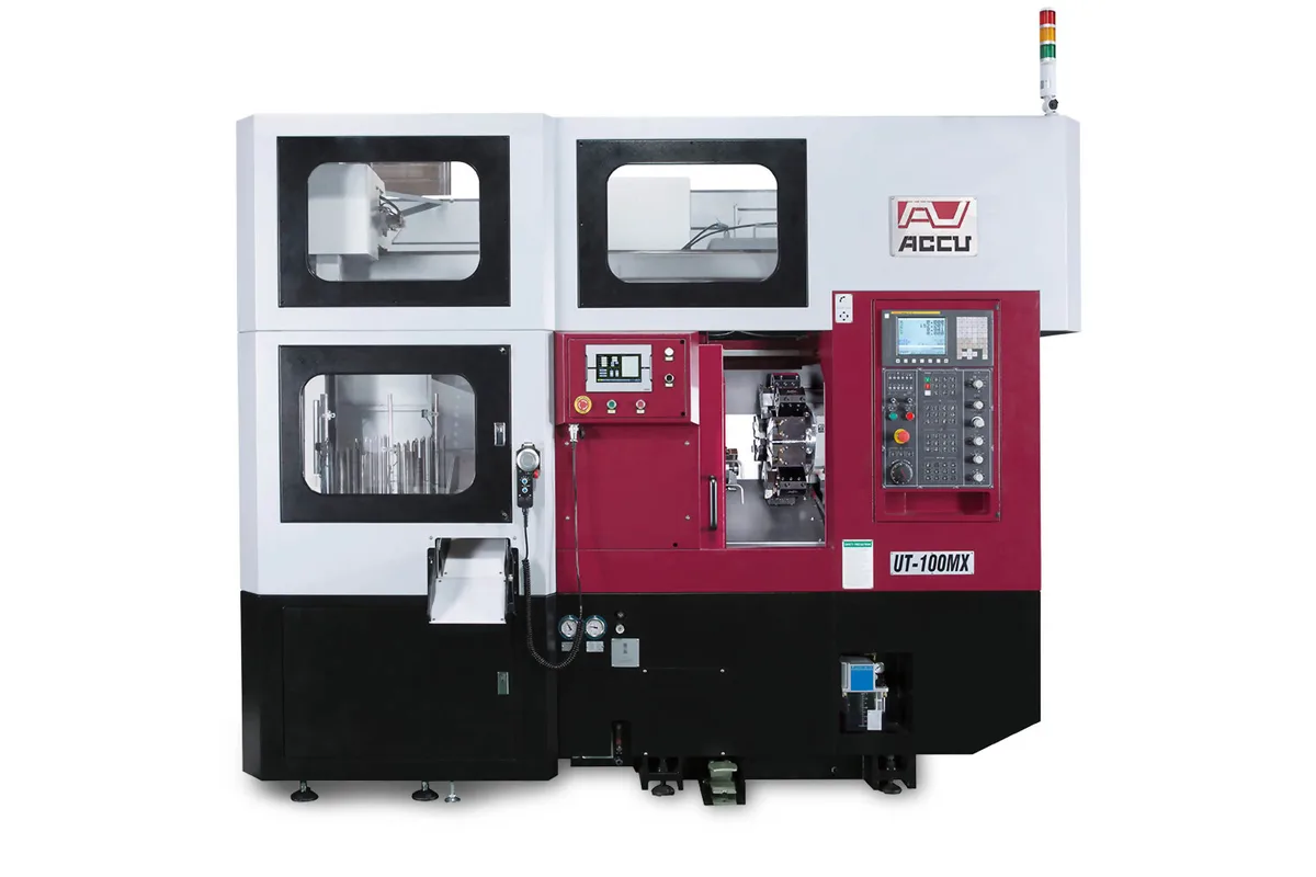 Accuway UT-100MX compact CNC lathe for automatic machining
