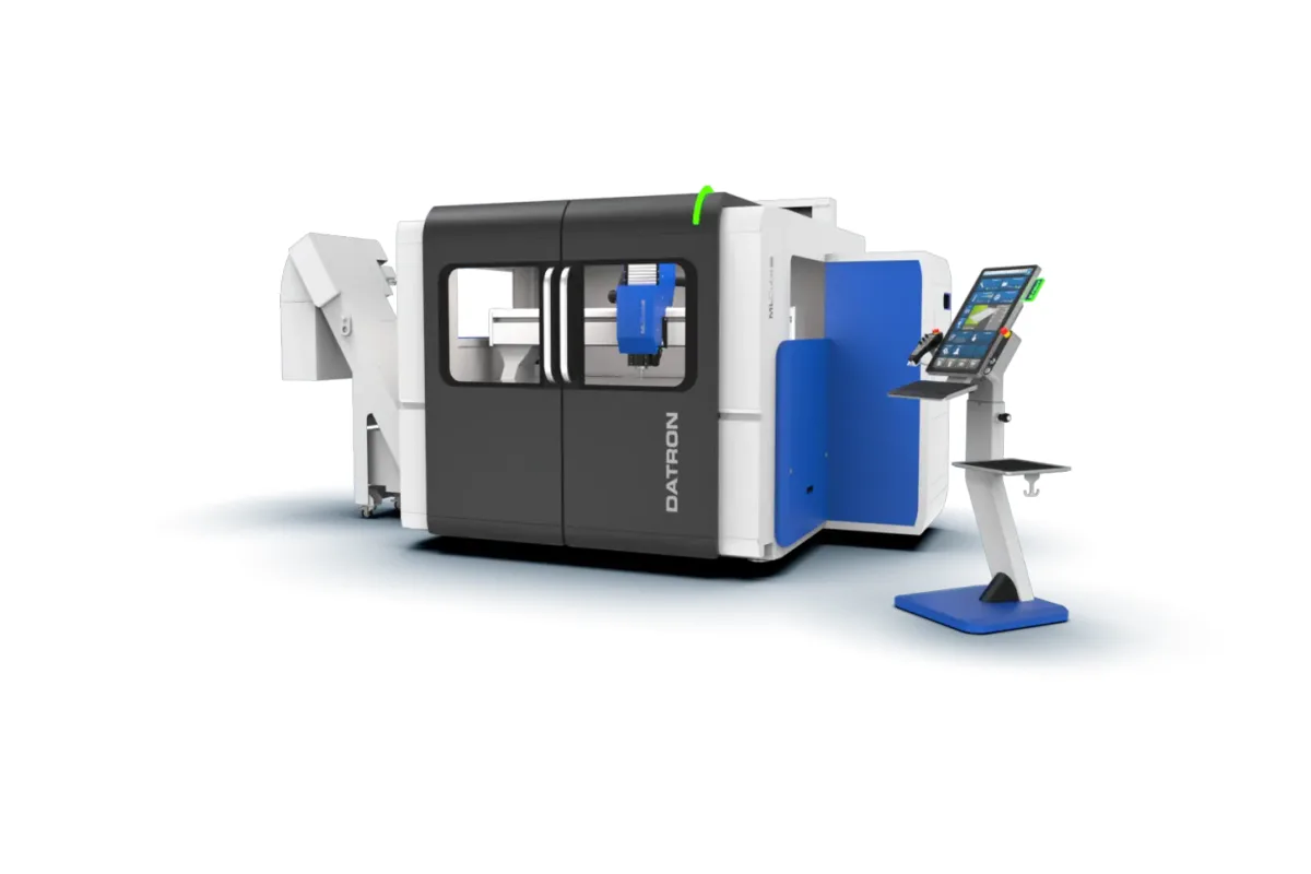 DATRON MLCube Pro large-format high-speed CNC milling machine with chip conveyor and stand-alone terminal