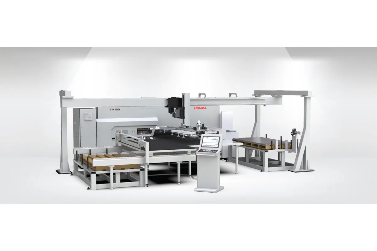 Durma TP123 turret punch press with loading and unloading system