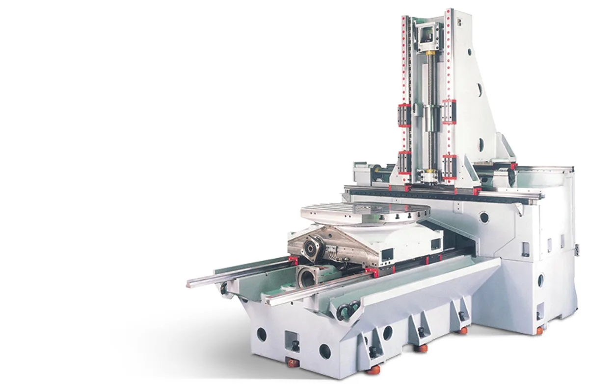 Fidia UHE 1000 machine structure with swivel head and rotary table, shown without guarding