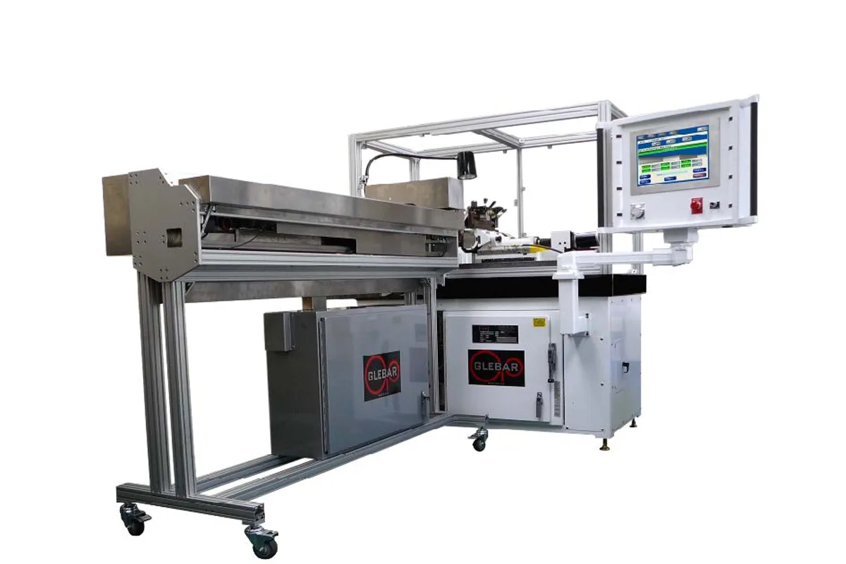Glebar GT-9AC automated guidewire grinder with feeder