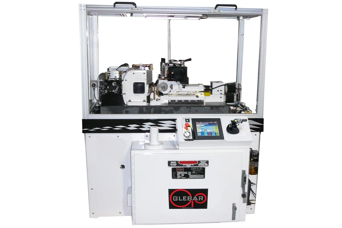 Glebar TF-9D infeed/thrufeed centerless grinder, enclosed