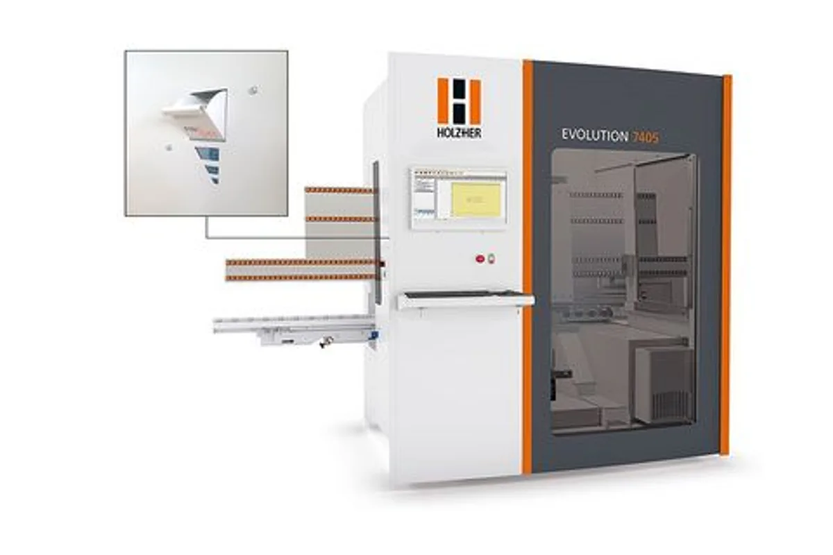 HOLZ-HER EVOLUTION 7405 PinJet vertical CNC machining centre with dowel unit detail