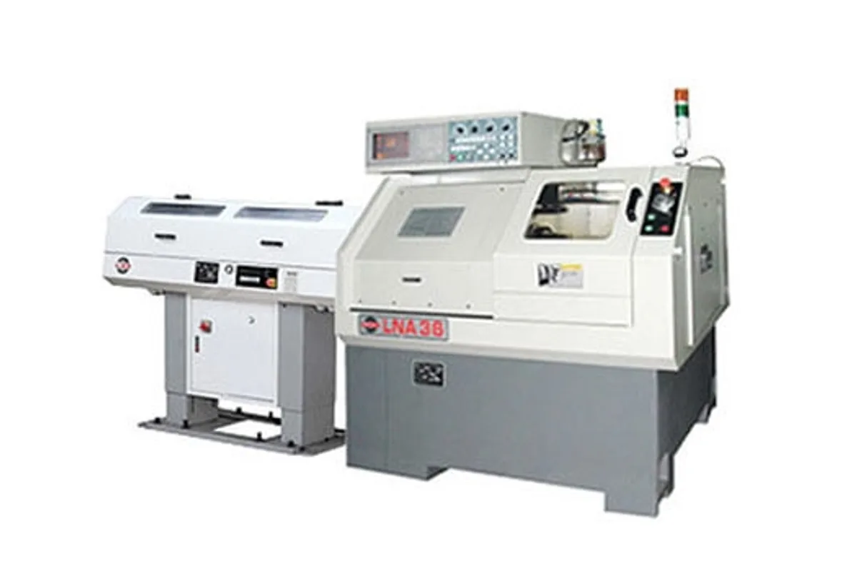 LICO LNA-36 gang tool type CNC lathe with bar feeder