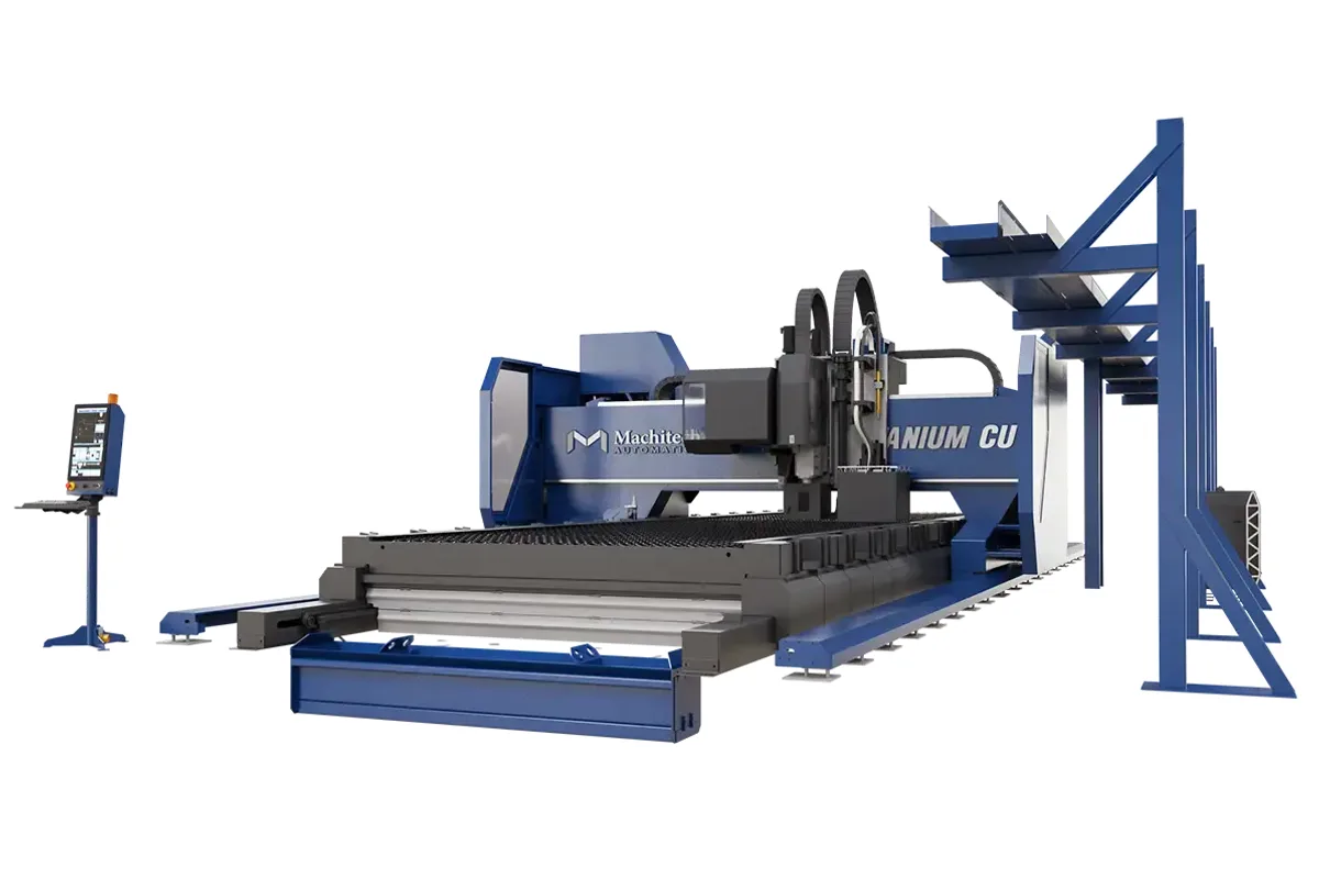 Machitech Titanium Cut plasma table with drilling station