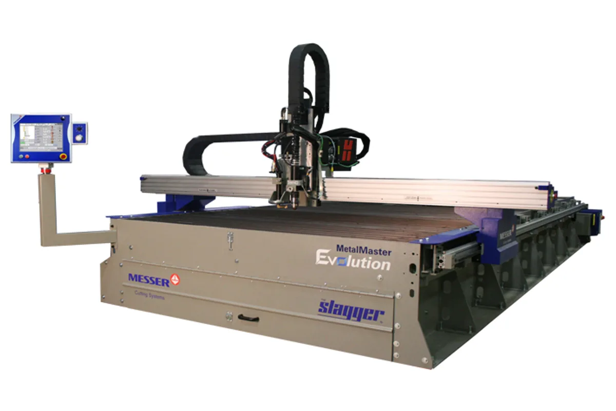 Messer MetalMaster Evolution unitized cutting machine with Slagger table