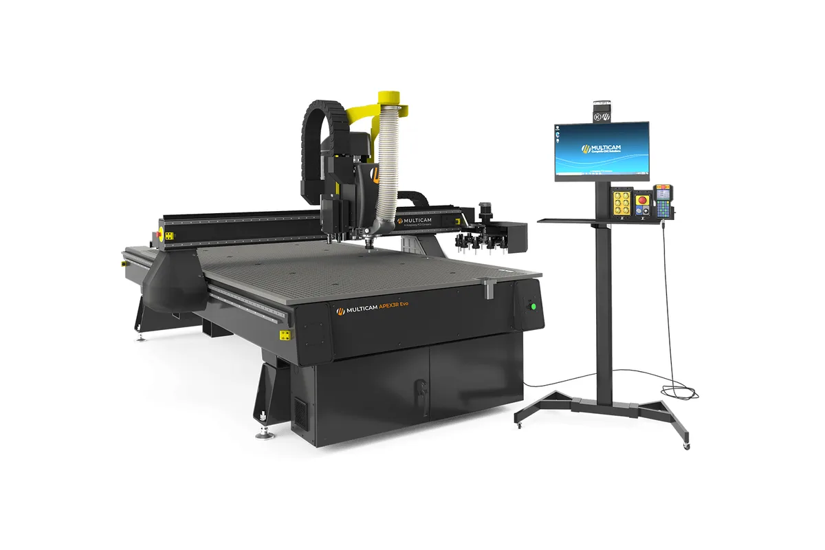 MultiCam Apex3R Evo CNC router with operator station