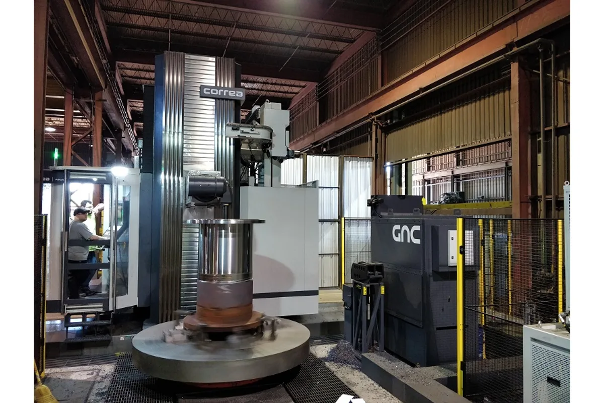 Nicolas Correa AXIA T travelling column machine with turning table