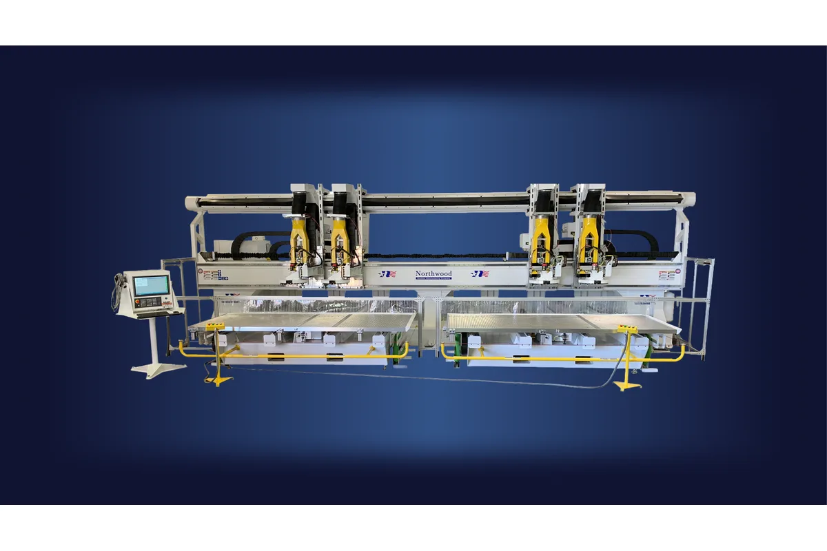 Northwood Iron Horse Dual Processing twin-table router, wide layout