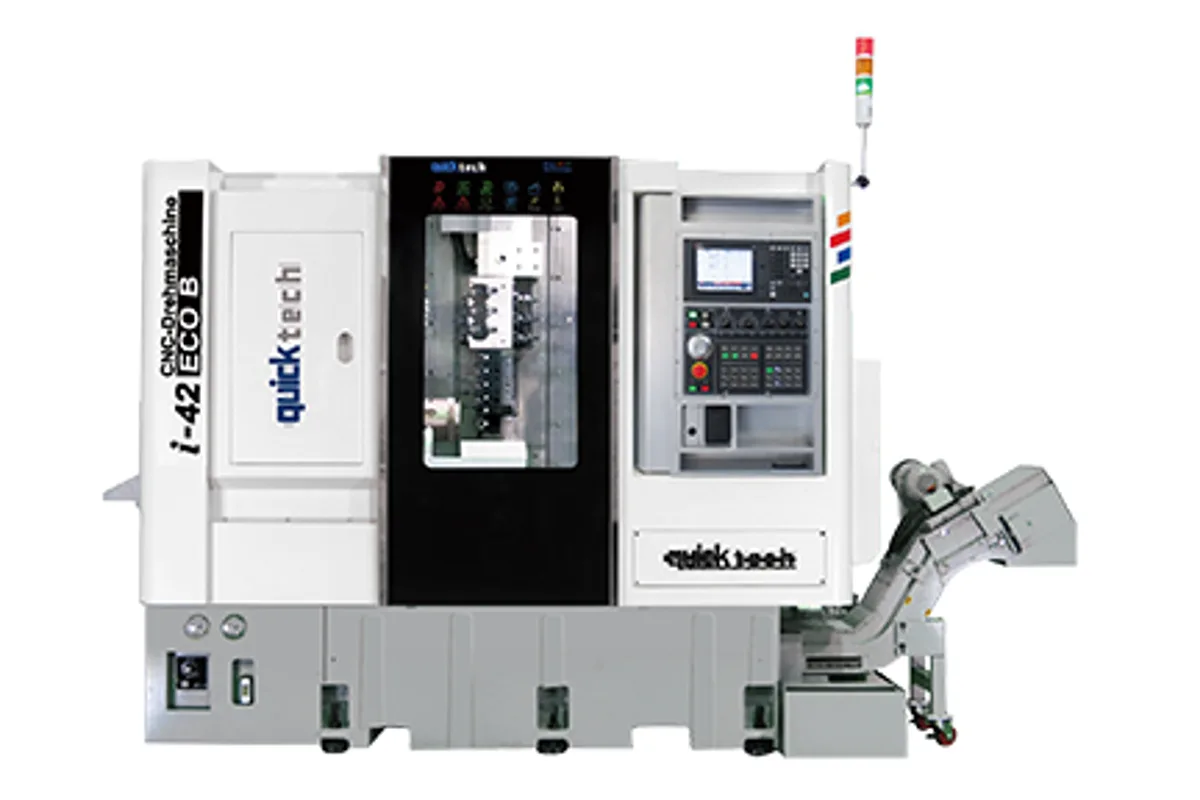 Quicktech i-42 ECO gang-tooling CNC lathe (the machine pictured is lettered i-42 ECO B)