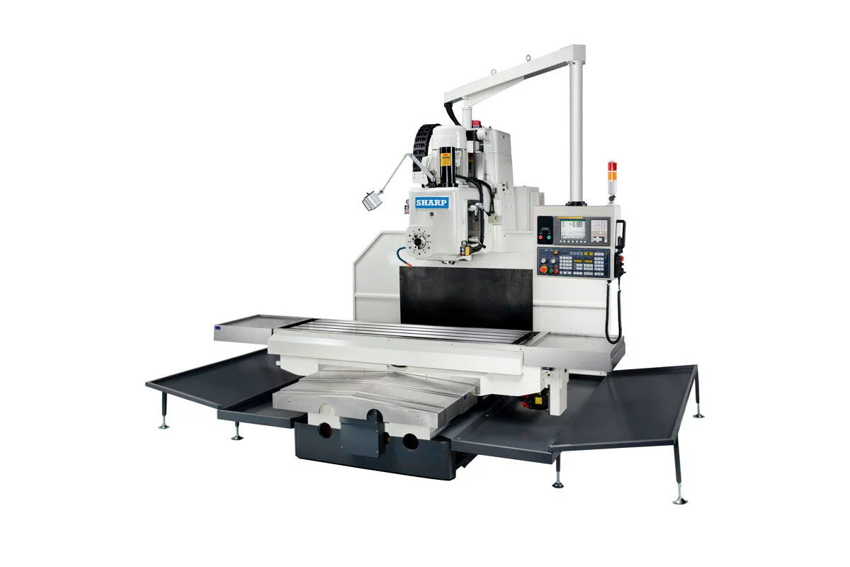 Sharp KMA-H-CNC series bed mill with vertical and horizontal spindles (series photo shown on the KMA-3H-CNC page)