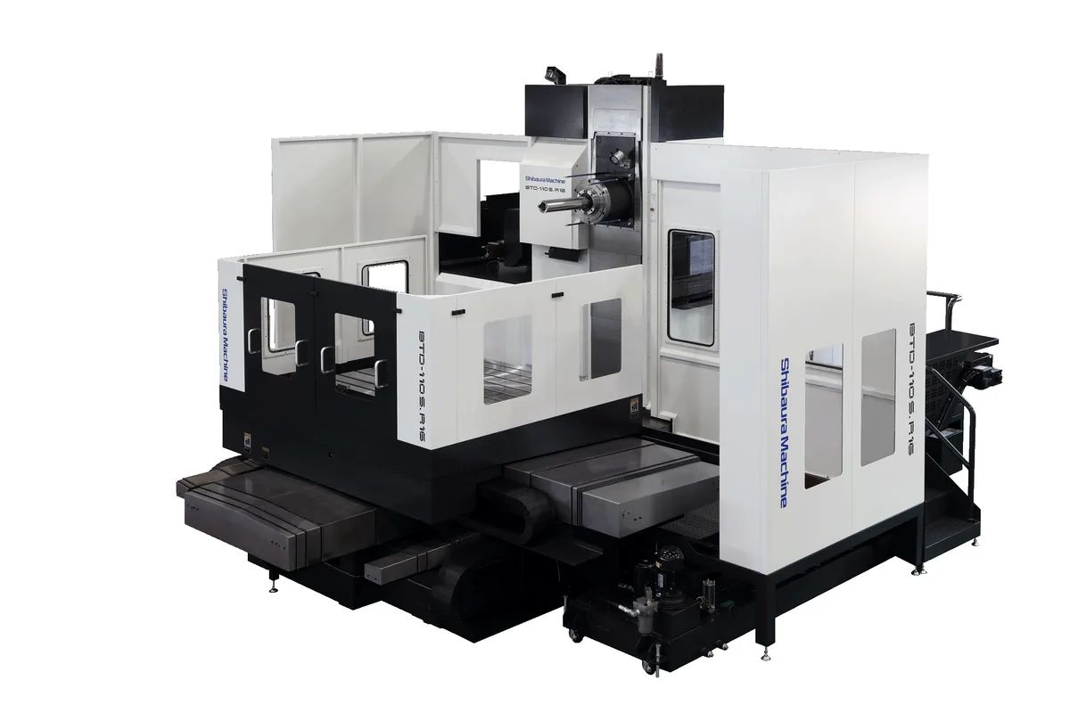 Shibaura Machine BTD-110S.R16 horizontal boring machine with chip cover