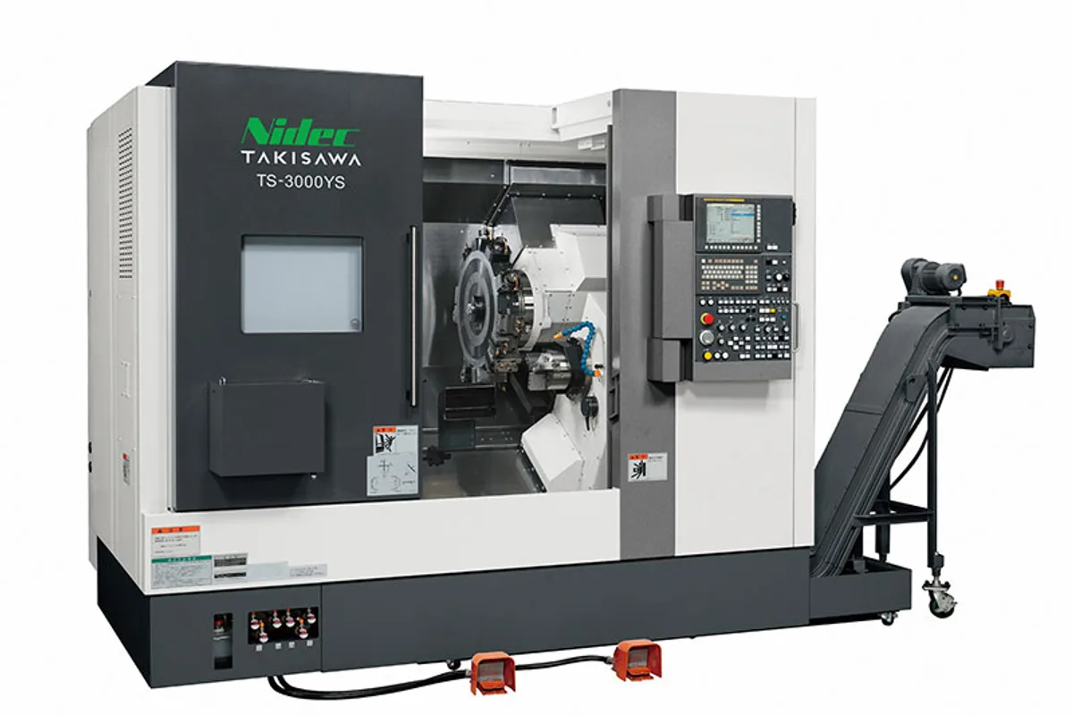 Takisawa TS-3000YS Y-axis twin-spindle CNC lathe