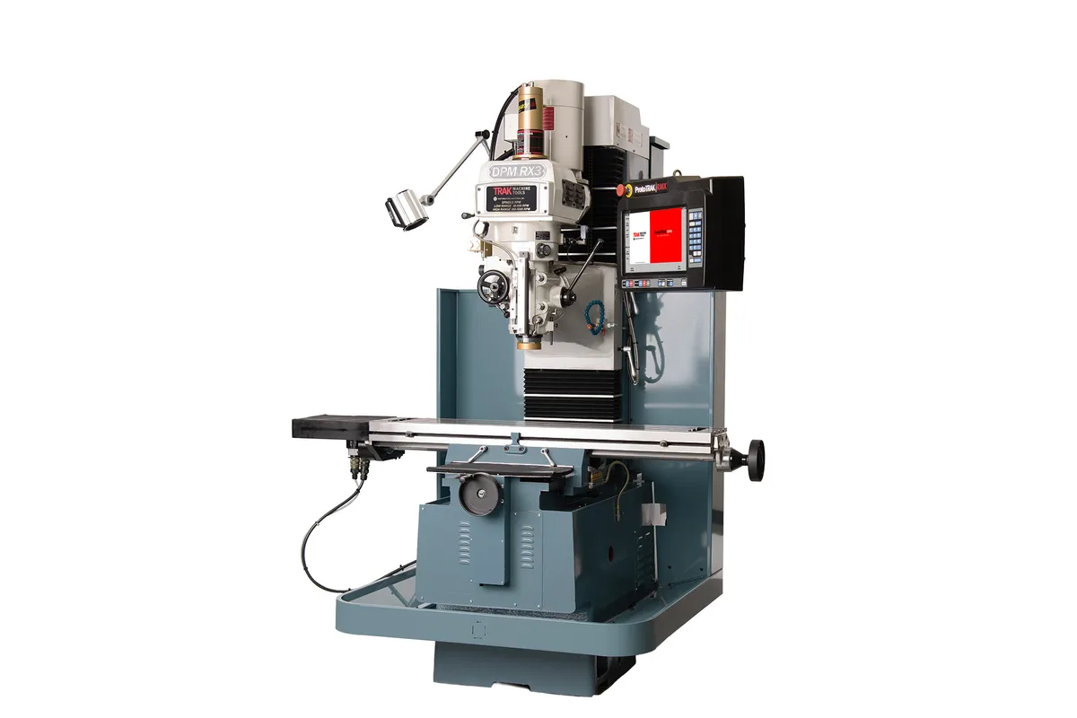 TRAK DPM RX3 Bed Mill three-quarter view