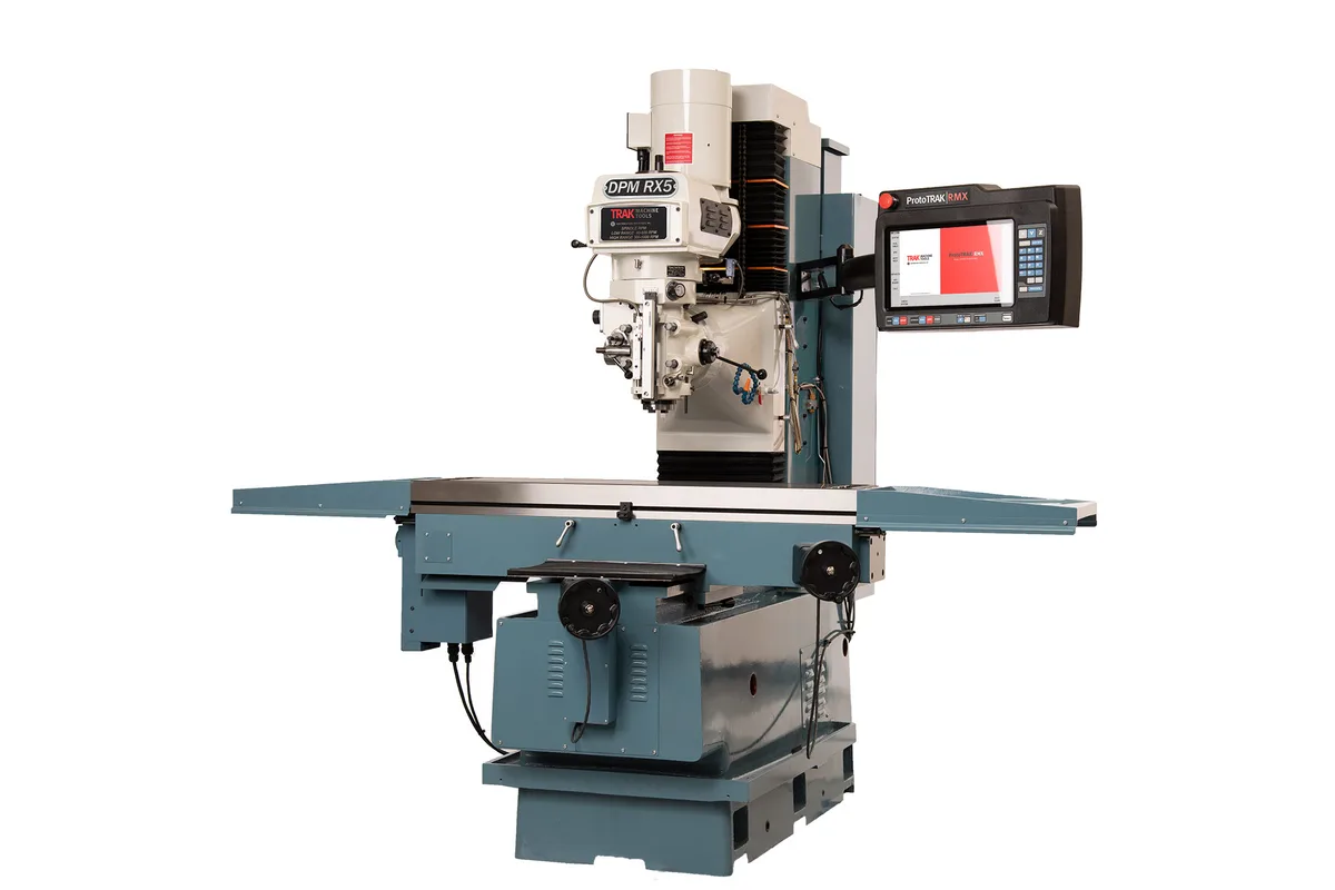 TRAK DPM RX5 Bed Mill three-quarter view